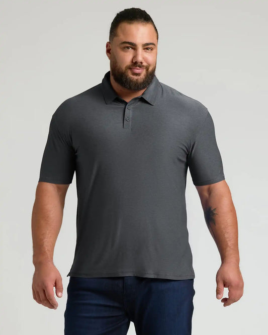 Charcoal Heather Gray Active Polo 2.0