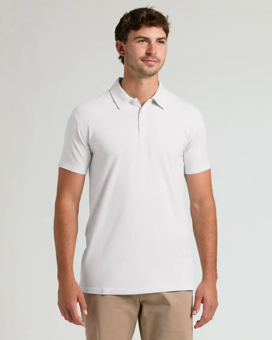 White Short Sleeve Tall Polo